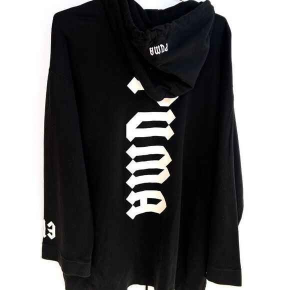 Puma Fenty by Rihanna Black White Long Sleeve Oversized Hoodie Sweatshirt XS - Picture 10 of 13